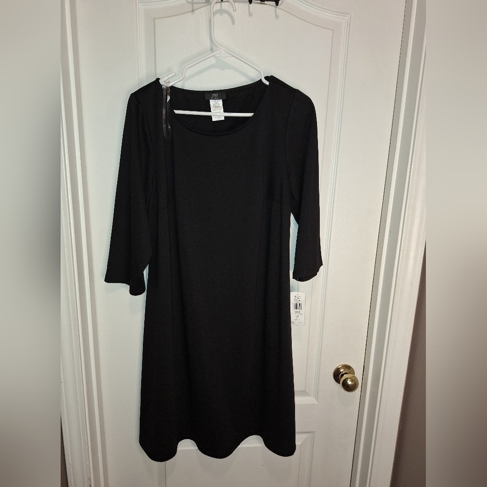 JBS Women / size 1x / black 3/4 sleeves midi dress/